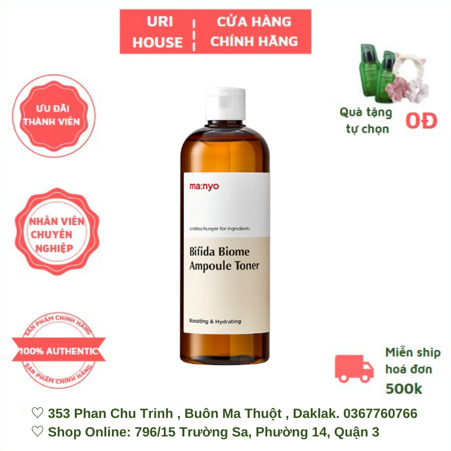 Nước Hoa Hồng Manyo Bifida Biome Ampoule Toner 400ml