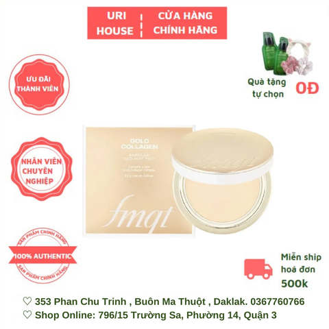  [NEW] Phấn Phủ Che Khuyết Điểm The Face Shop Gold Collagen Ampoule Two-Way Pact SPF 30 PA+++ 9.5g 