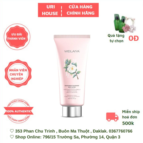  Sữa Dưỡng Thể Trắng Da Hoa Trà Weilaiya  Body Lotion Niacinamide 200ml 