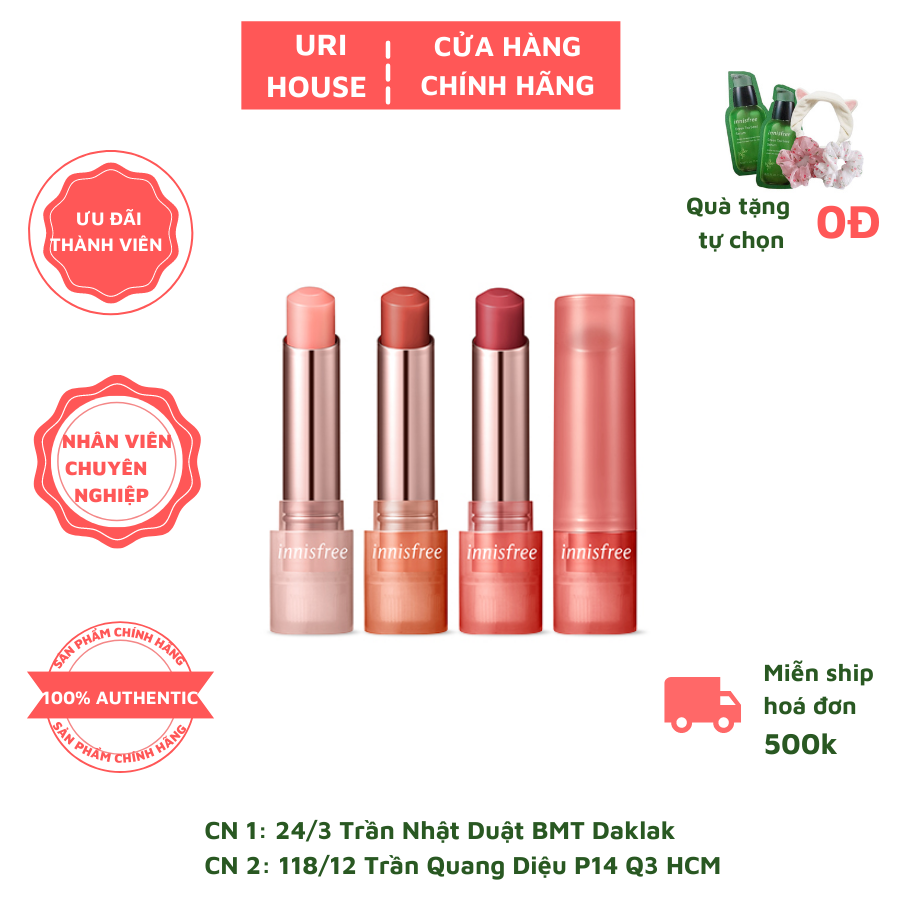 Son Dưỡng Có Màu Innisfree Dewy Tint Lip Balm 3.2g