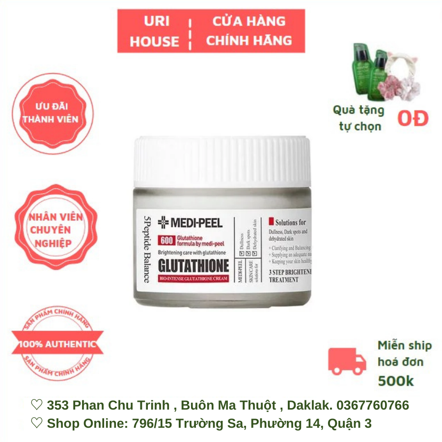 Kem Dưỡng Hỗ Trợ Dưỡng Trắng, Giảm Thâm Nám, Làm Đều Màu Da Medi-Peel Bio-Intense Glutathione White Cream 50g