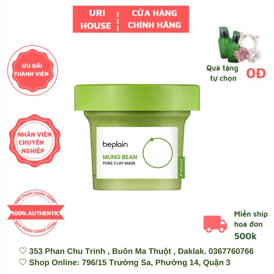 [BEST SELLER] Mặt Nạ Đất Sét Beplain Mung Bean Pore Clay