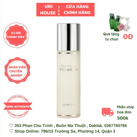  [NEW] Nước Hoa Hồng Dr.Pepti Dưỡng Da Căng Bóng Centella Toner 180ml 