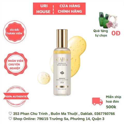  [BEST SELLER] Serum Dạng Xịt Cấp Ẩm Căng Bóng Cho Da Khô D'Alba White Truffle First Aromatic Spray Serum 