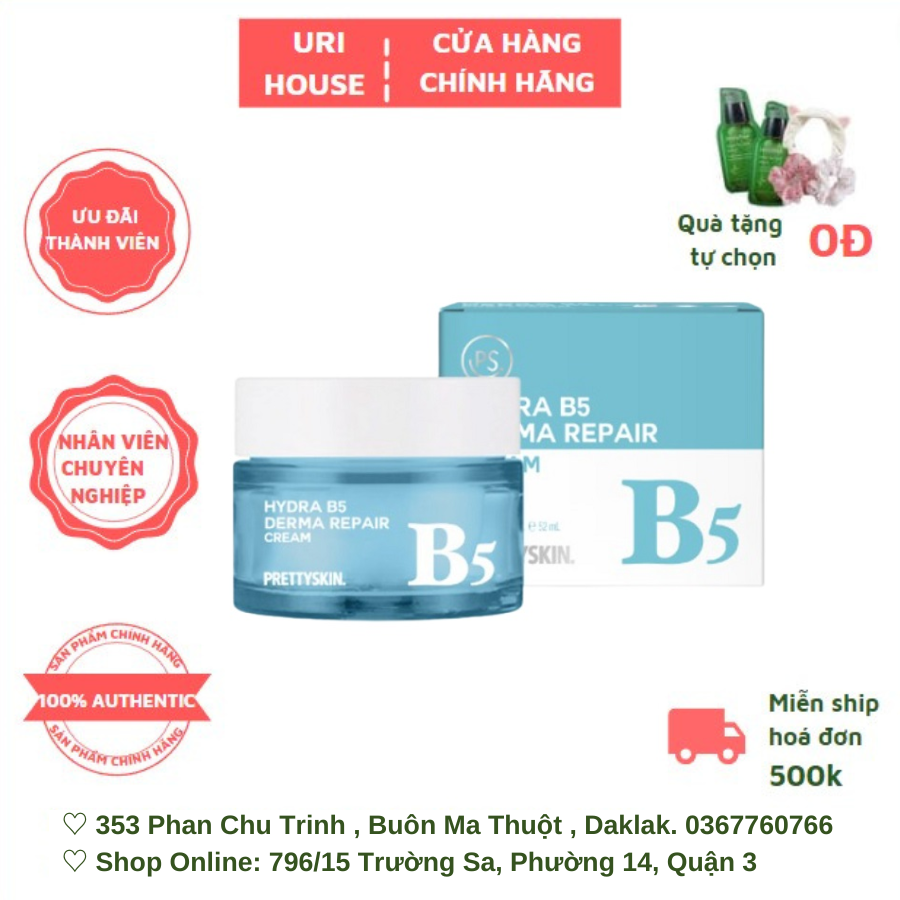 Kem Dưỡng Phục Hồi, Dưỡng Trắng Da Prettyskin Hydra B5 Derma Repair 52ml