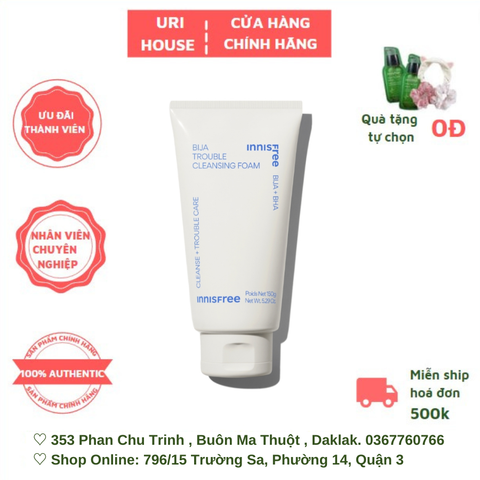  [NEW] Sữa Rửa Mặt Dành Cho Da Mụn Innisfree Bija Trouble Facial Foam 150ml 