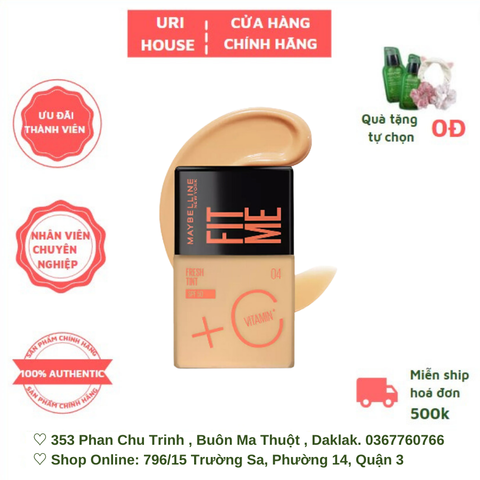  Kem Nền Tươi Mướt, Chống Nắng Bảo Vệ Da Maybelline New York Fit Me Fresh Tint SPF50/PA+++ 