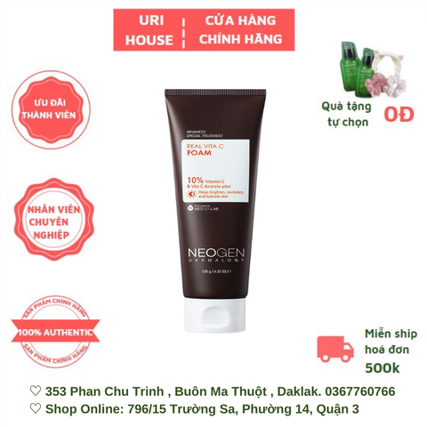  Sữa Rửa Mặt Sạch Sâu Và Làm Sáng Da Neogen Dermalogy Real Vita C Foam 120g 