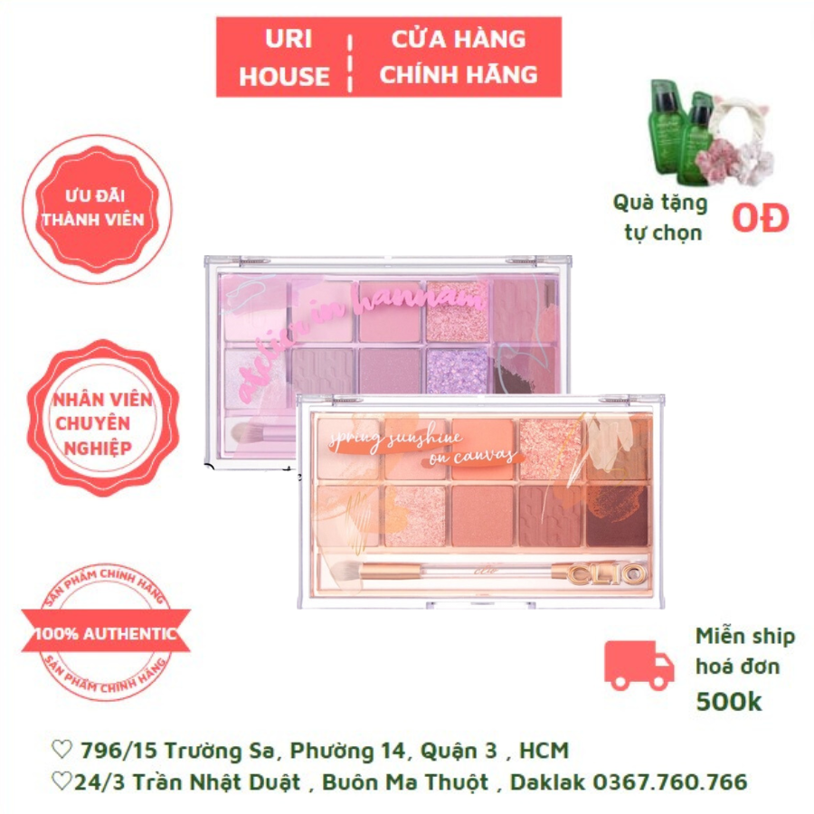 Bảng Phấn Mắt Nhũ 10 ô Trang Điểm Mắt Clio Pro Eye Palette 0.6g