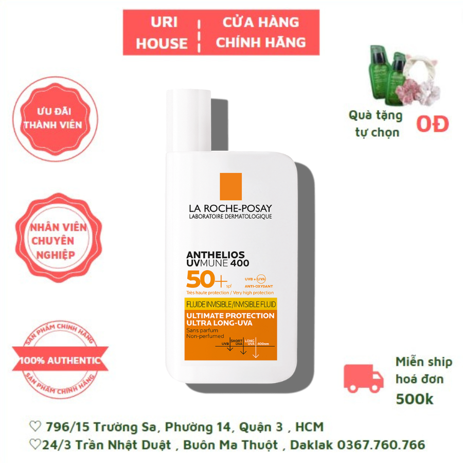 Sữa Chống Nắng Bảo Vệ Da Tối Ưu  La Roche-Posay Anthelios UVMune 400 Fluide Invisible Fluid SPF50+