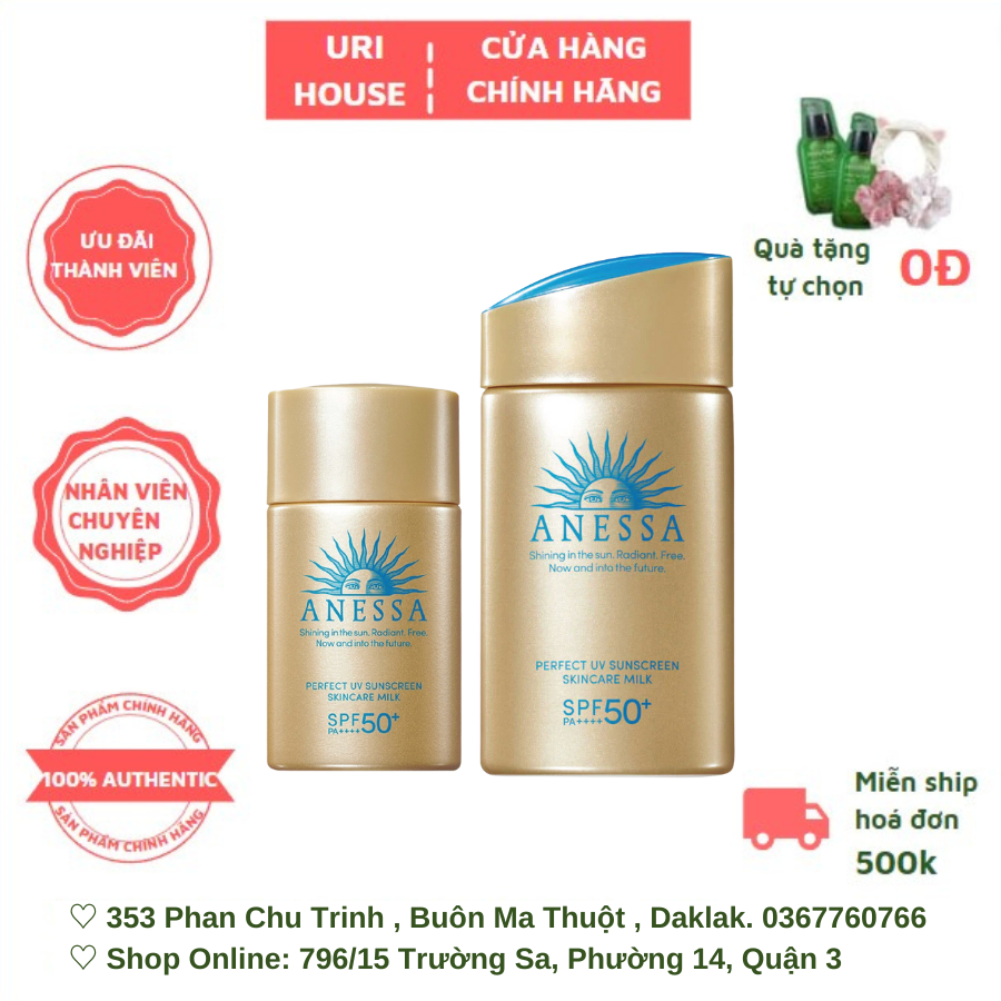 Sữa Chống Nắng Anessa Dưỡng Da Kiềm Dầu Perfect UV Sunscreen Skincare Milk N SPF50+ PA++++ 20ml