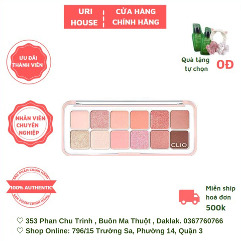  [NEW] Bảng Phấn Mắt 12 Ô Clio Pro Eye Palette Air 7.2g 