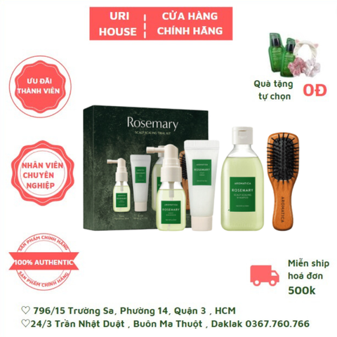  Bộ Chăm Sóc Tóc AROMATICA Rosemary Scalp Scaling Trial Kit 4pcs 