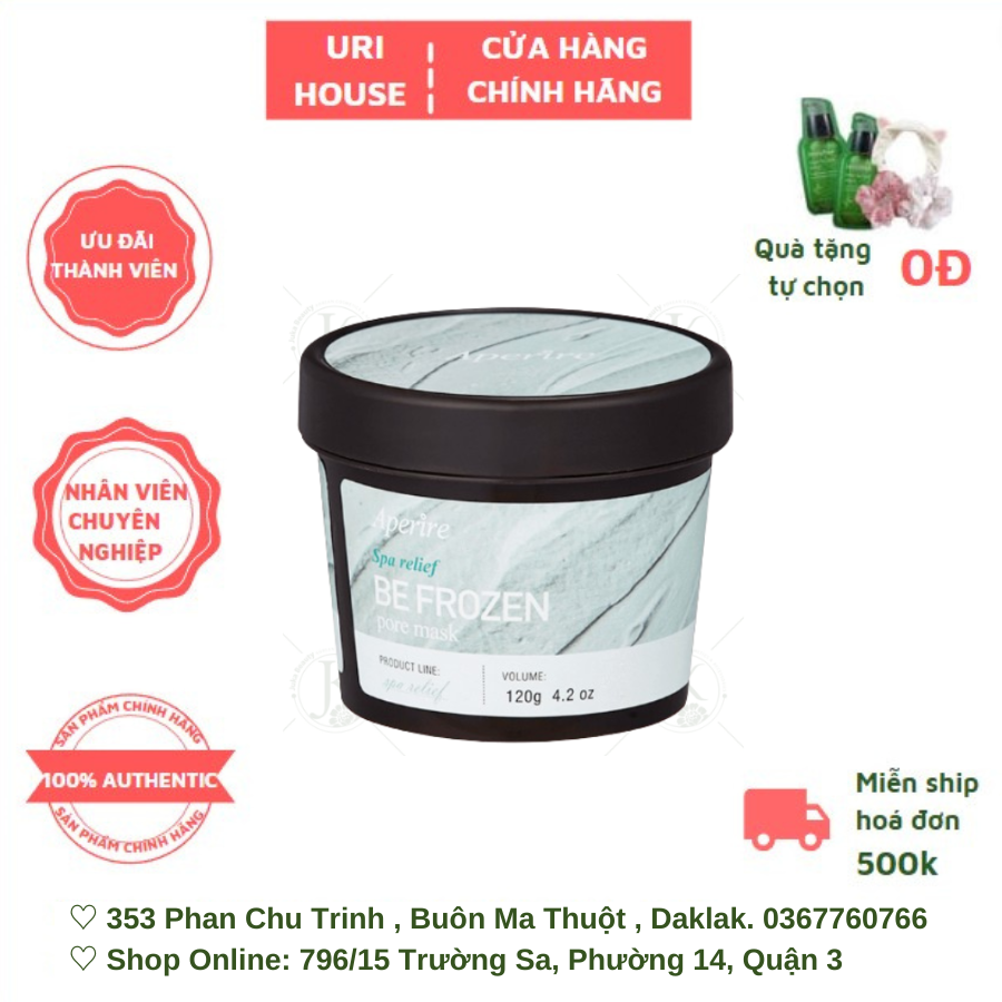 Mặt Nạ Đất Sét Aperire Băng Lạnh Sáng Da Giảm Dầu Se Khít Lỗ Chân Lông Be Frozen Pore Mask 120g