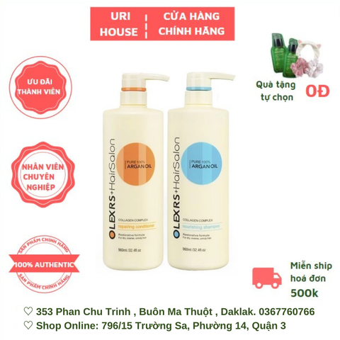  Bộ Dầu Gội Xả Olexrs Cho Tóc Khô Xơ, Hư Tổn Argan Oil Collagen Hair Salon 500ml 
