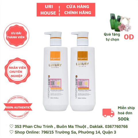  Bộ Sản Phẩm Dầu Gội Và Xả Olexrs Ngăn Ngừa Rụng Tóc Hair Salon Luxury Argan Oil Organic Biotin 