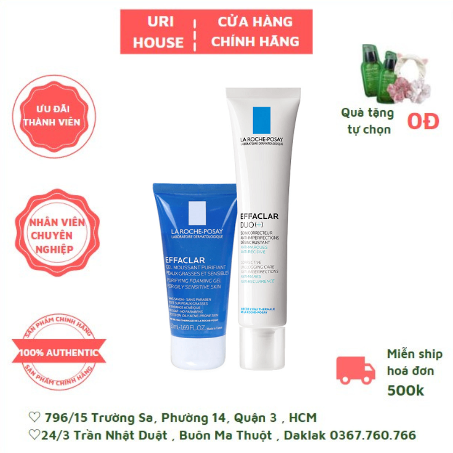Set La Roche-Posay Kem Dưỡng Giảm Mụn 40ml + Gel Rửa Mặt Cho Da Dầu 50ml