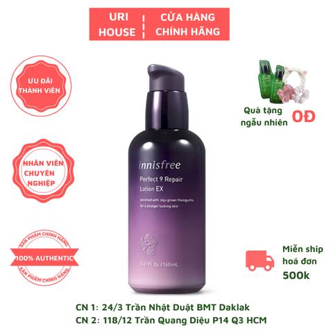 Sữa Dưỡng Da Chống Lão Hóa Innisfree Perfect 9 Repair Lotion EX 160ml 