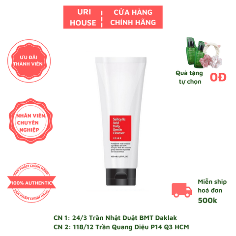  Sữa Rửa Mặt Cosrx Salicylic Acid Daily Gentle Cleanser 150ml 