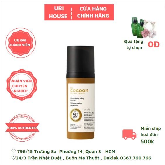 Kem Chống Nắng Bí Đao Quang Phổ Rộng, Bảo Vệ Rất Cao SPF 50+, PA++++ 50ML - COCOON