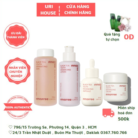  Bộ Dưỡng Da Cấp Ẩm , Ngừa Lão Hóa Innisfree Black Tea Youth Enhancing ( Full Bộ )   Tặng Kèm Quà Tặng Trị Giá 150k 