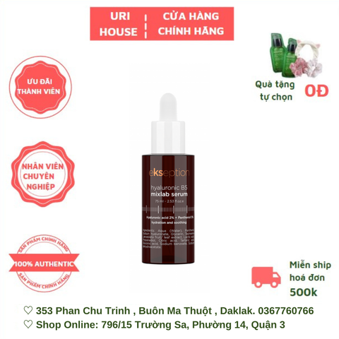  [BEST SELLER] Tinh Chất Dưỡng Ẩm Phục Hồi Da Ekseption Hyaluronic B5 Mixlab Serum 75ml 
