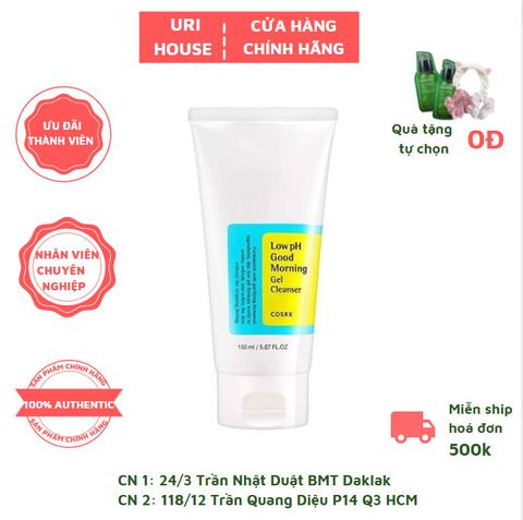  Sữa Rửa Mặt Dạng Gel Dịu Nhẹ Cosrx Low pH Good Morning Gel Cleanser 150ml 