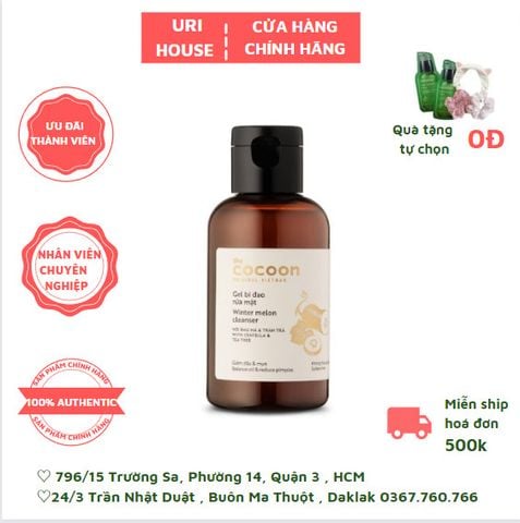  Gel Rửa Mặt Bí Đao Cocoon Làm Giảm Dầu & Mụn 140ml Winter Melon Cleanser 