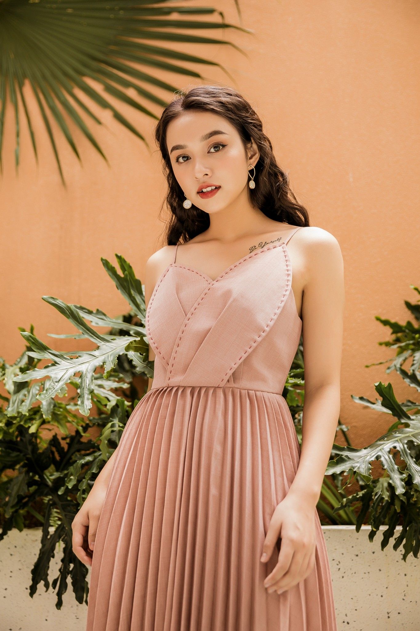 Chân váy dài xếp ly 2 lớp vải cát hàn dày dặn hot trend  Dmuse