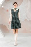  Váy tweed phối sơmi 