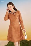  Váy tweed viền gấu tua rua cam 