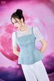  Áo phối 2 dây peplum xanh mint 