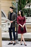  Váy tweed phối cổ nơ đỏ 