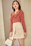  Chân váy tweed vạt đè vàng 