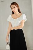  Áo croptop cúp ngực trắng 