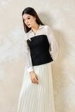  Áo SM peplum phối trắng đen 