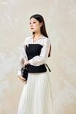  Áo SM peplum phối trắng đen 