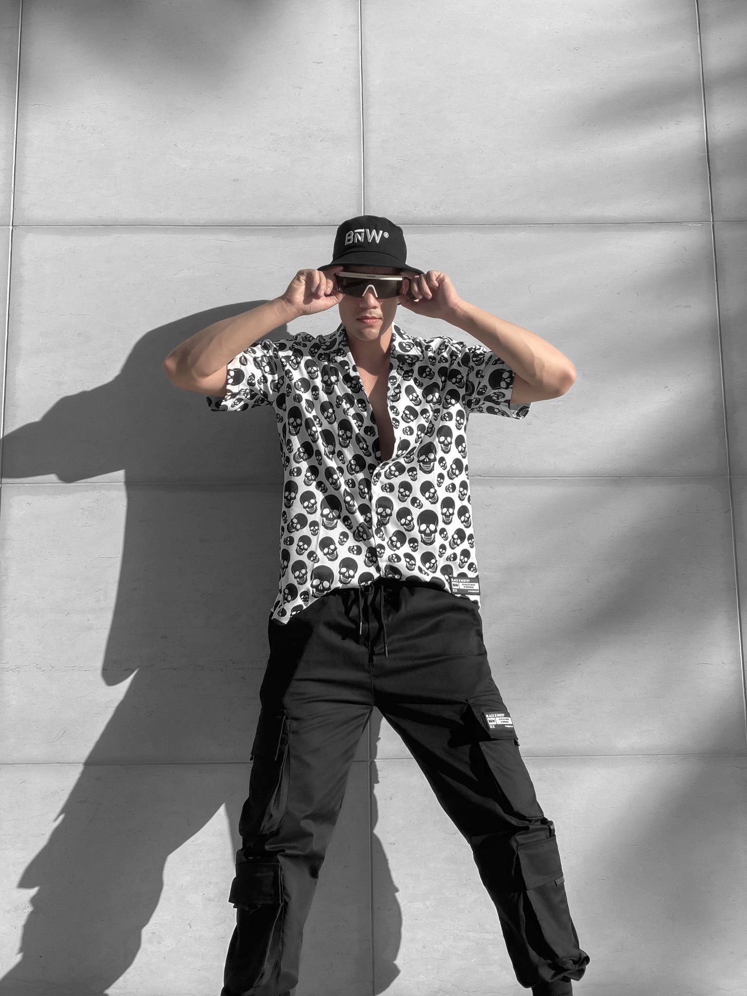  Bɴ̅W® Brave Soul Skull Print Shirt 