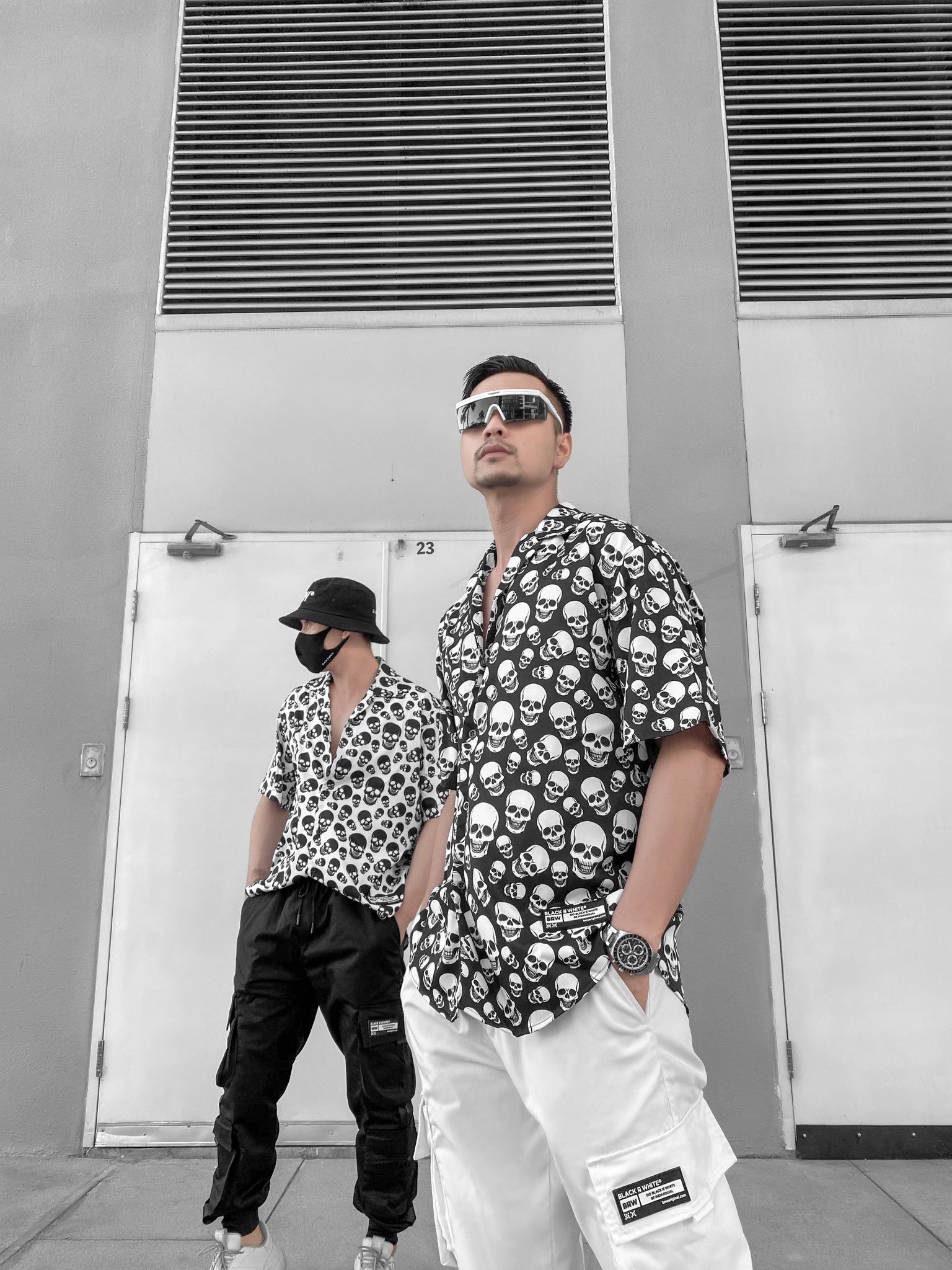  Bɴ̅W® Brave Soul Skull Print Shirt 