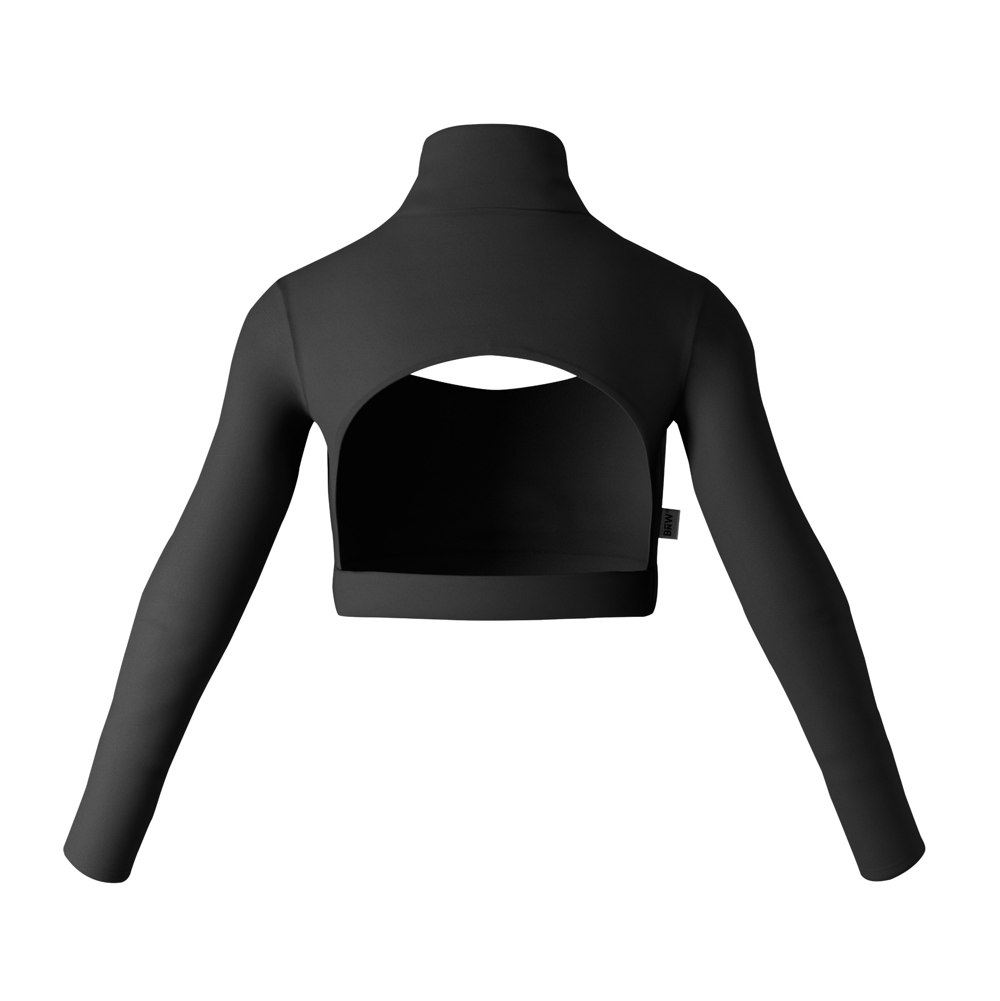 Bɴ̅W® Long-Sleeve Punk Style Crop-Top – BLACK ɴ̅ WHITE®