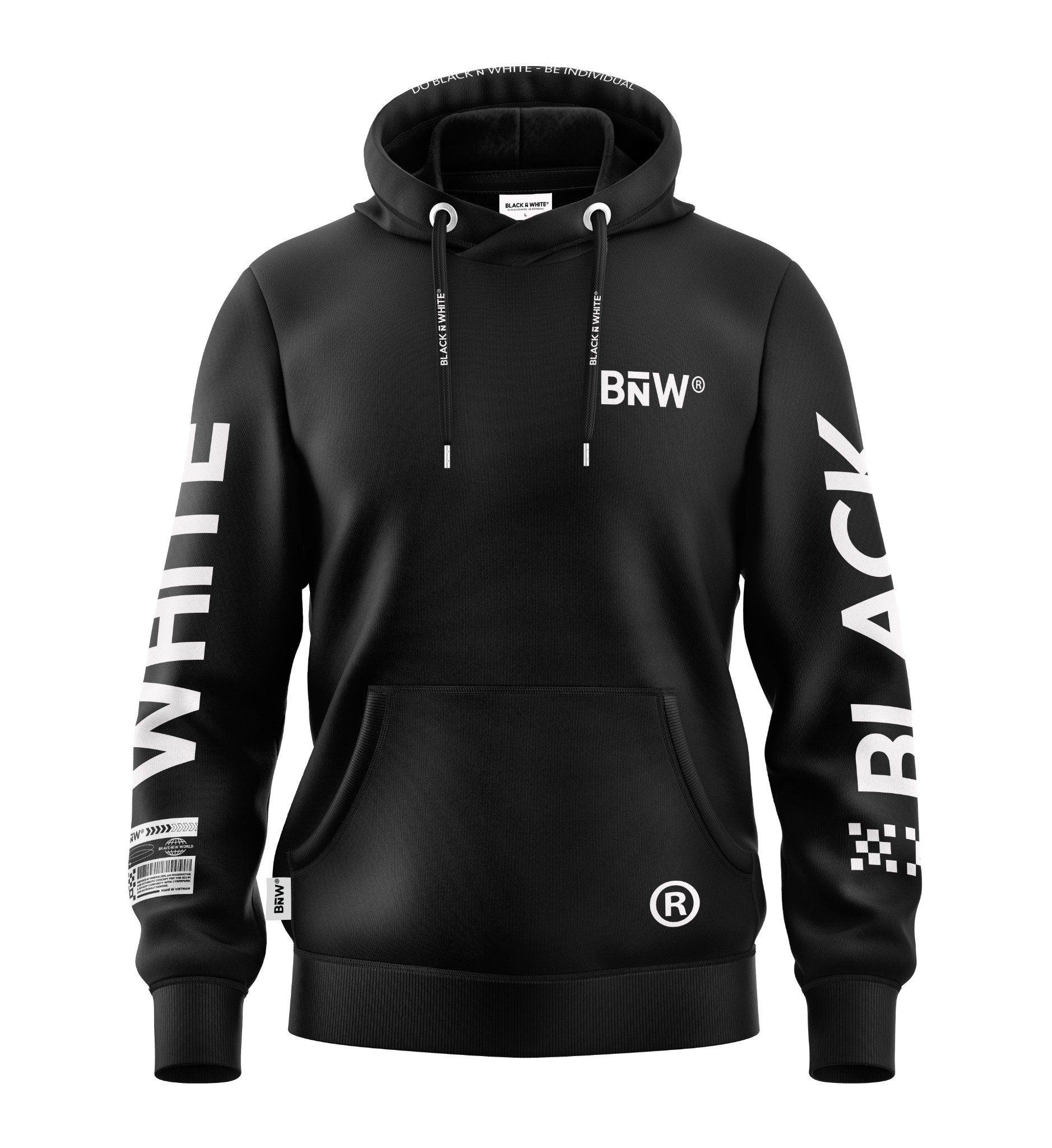 Bɴ̅W® Hoodie Raven ɴ̅ Repeat – BLACK ɴ̅ WHITE®