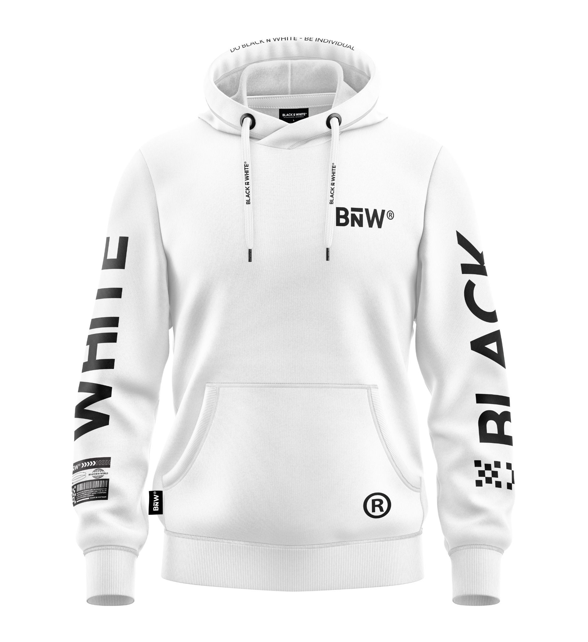 Bɴ̅W® Hoodie Raven ɴ̅ Repeat – BLACK ɴ̅ WHITE®