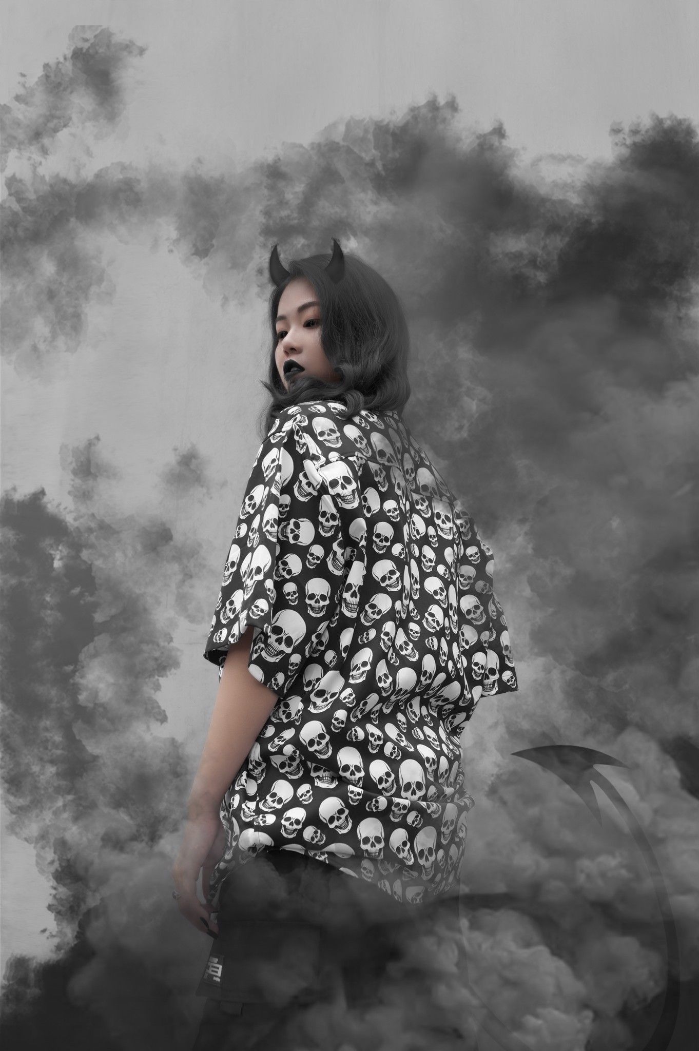  Bɴ̅W® Brave Soul Skull Print Shirt 