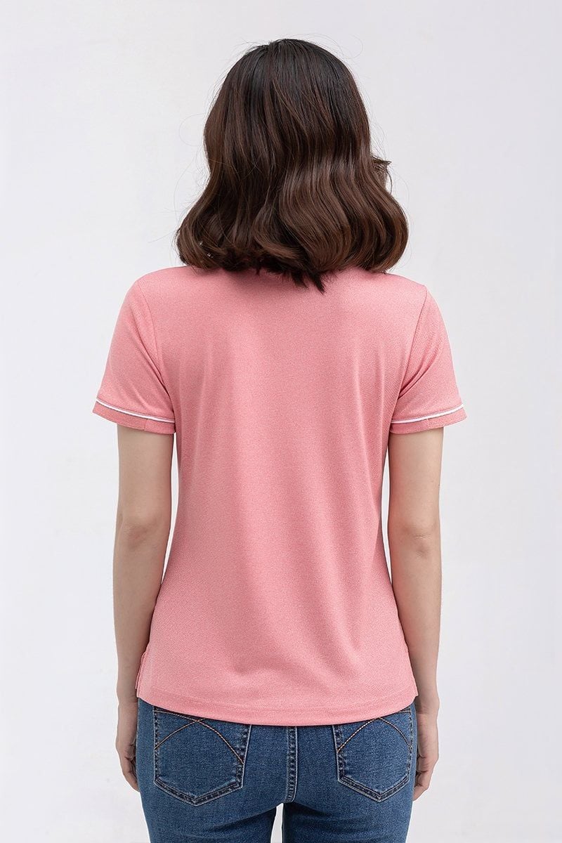  Áo polo vải café tay ngắn phối viền FWKS22SS01L 