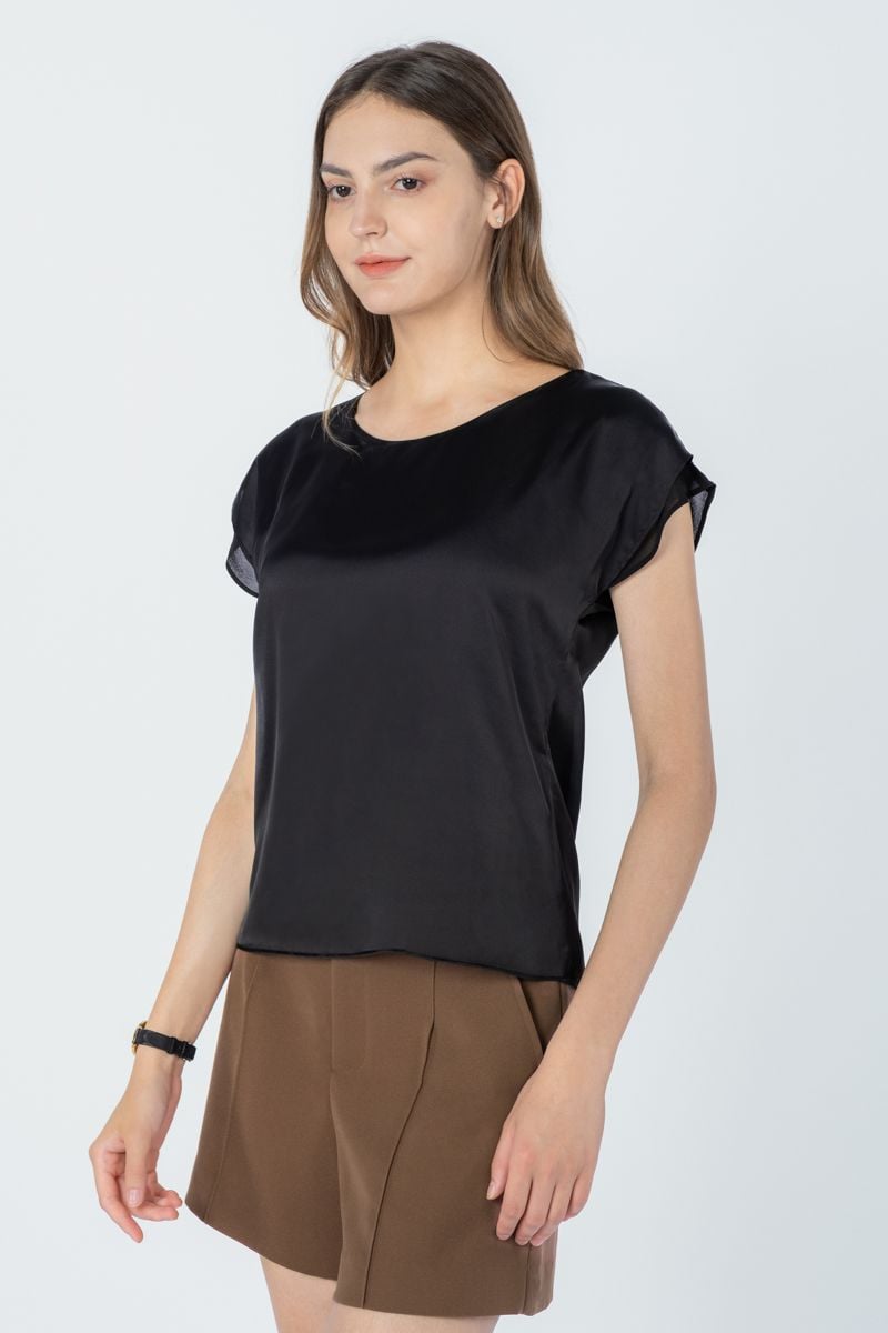  Áo Blouse Nữ Tay Ngắn Thanh Lịch FWBL23SS05C 