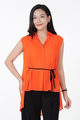  Áo kiểu nữ cổ sơ mi sát nách FWBL23SS09G 