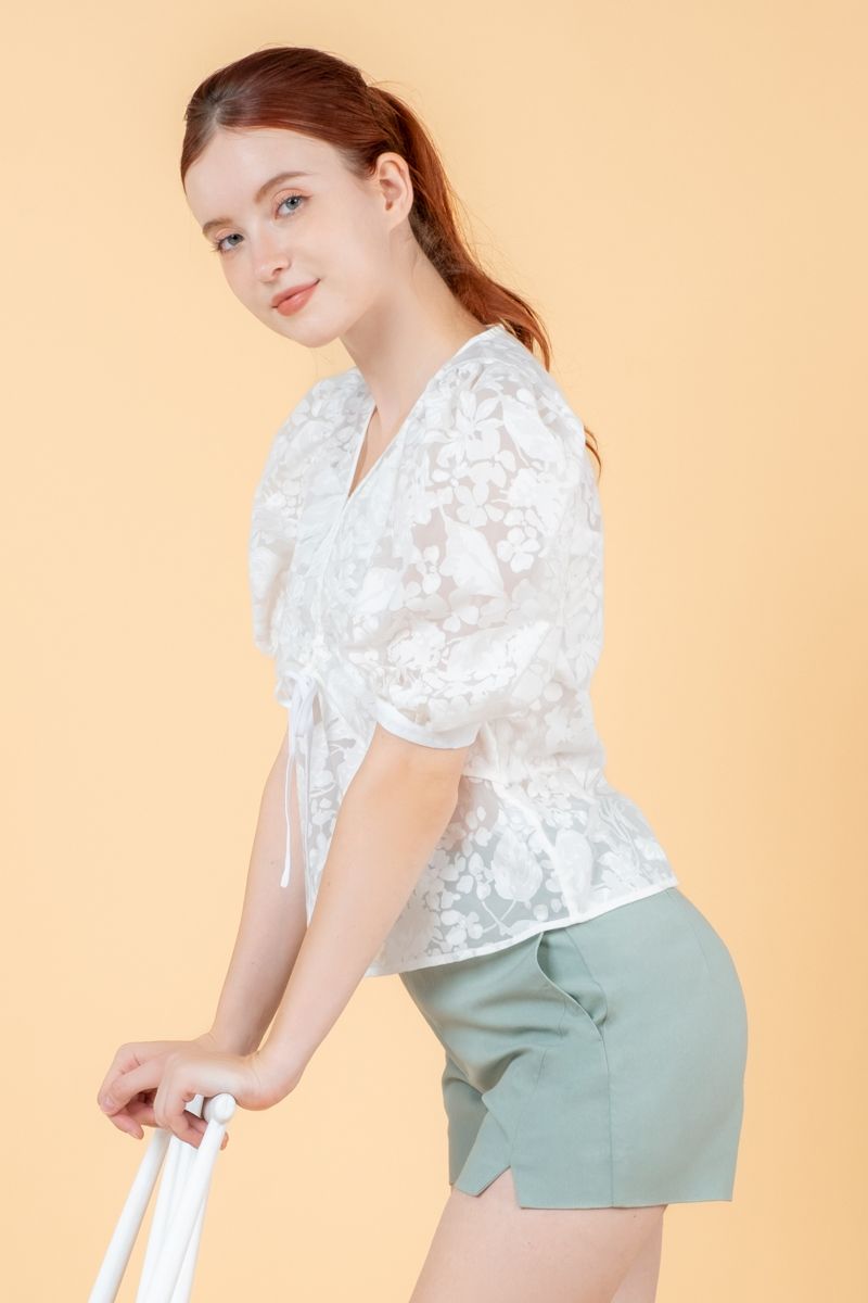  Áo Blouse Nữ Tay Bồng FWBL23SS10G 