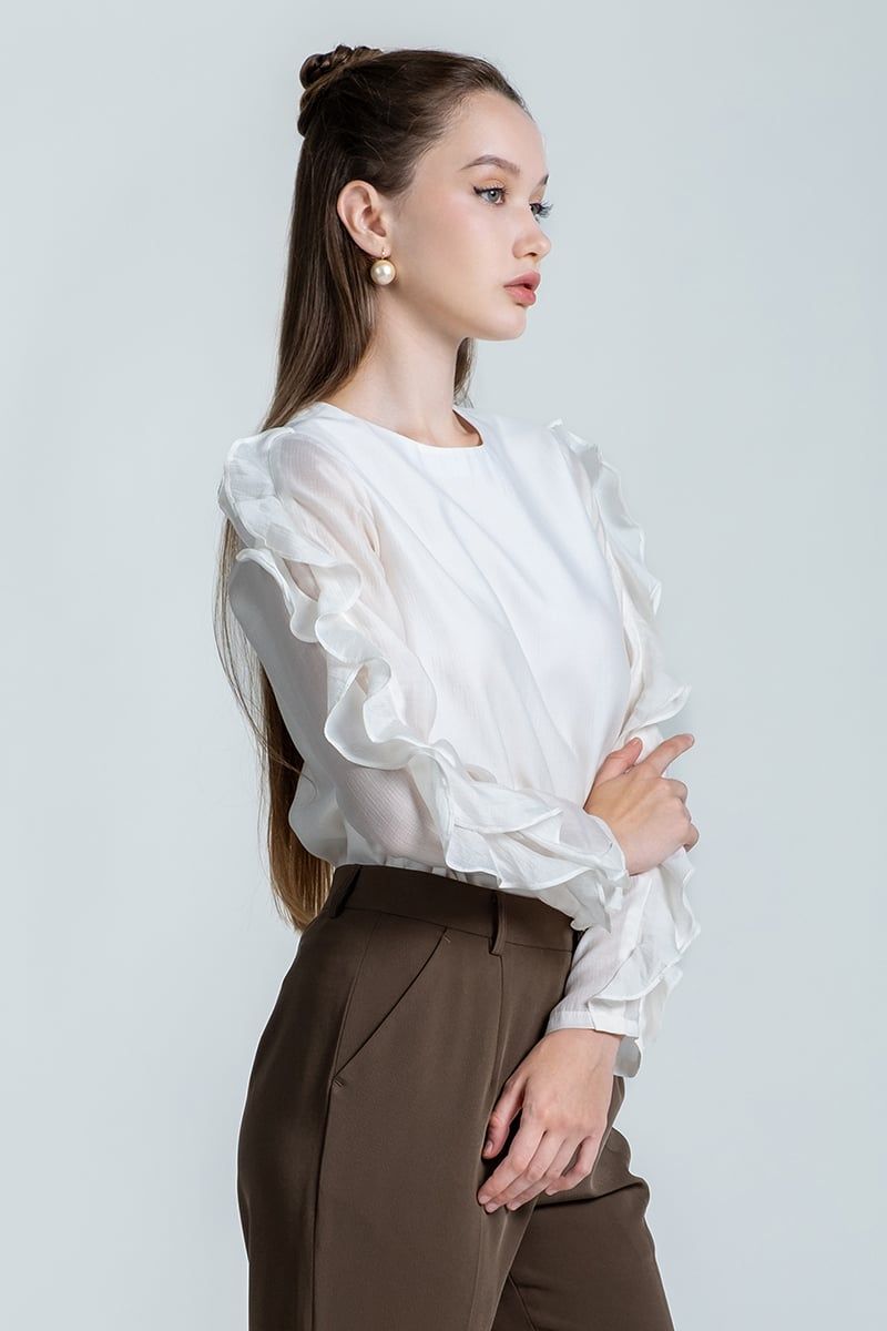  Áo Kiểu Nữ Cổ Tròn FWBL24FH11C 