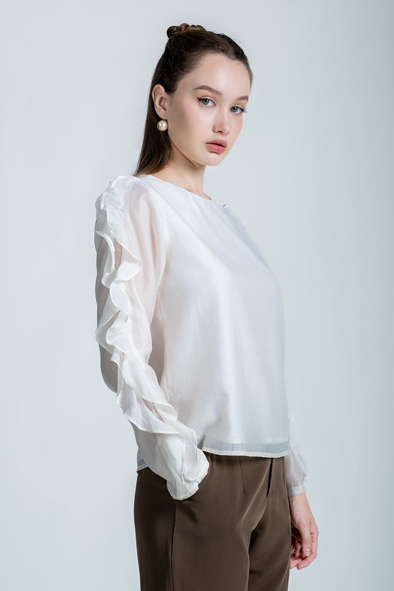  Áo Kiểu Nữ Cổ Tròn FWBL24FH11C 