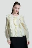  Áo Kiểu Phối Bèo Nhún Nữ Tính FWBL24FH13C 